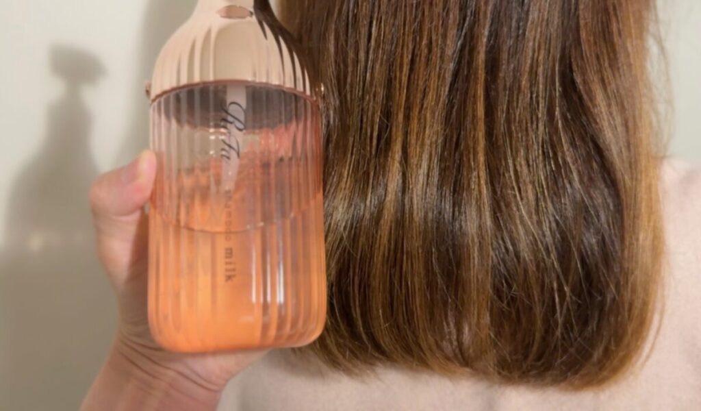 リファミルクプロテインシャンプーピンクを使用した仕上がり写真