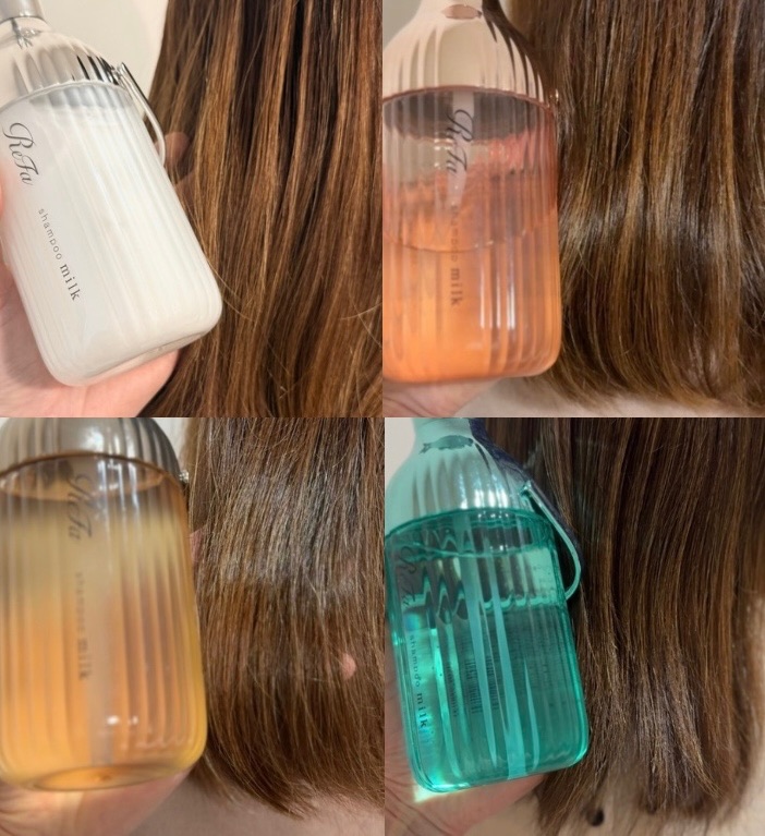 リファミルクプロテインシャンプー4種類の仕上がりを比較