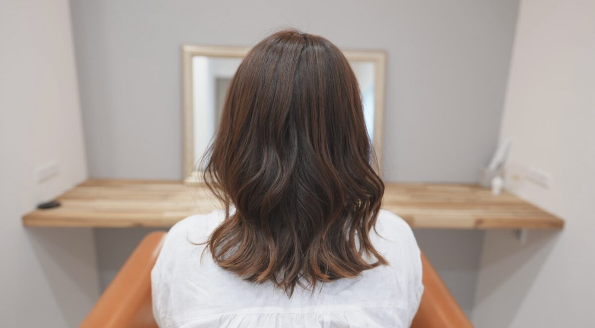 コテで巻いたヘアスタイル